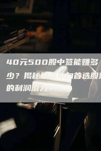 40元500股中签能赚多少？揭秘投资小白首选股票的利润潜力！