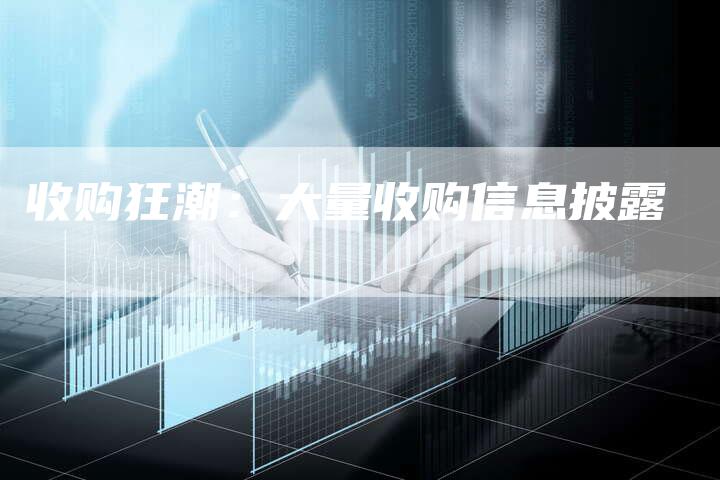 收购狂潮：大量收购信息披露