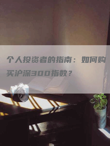 个人投资者的指南：如何购买沪深300指数？