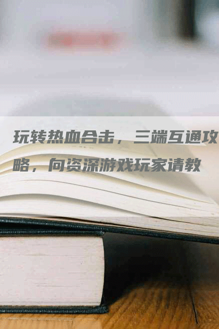 玩转热血合击，三端互通攻略，向资深游戏玩家请教