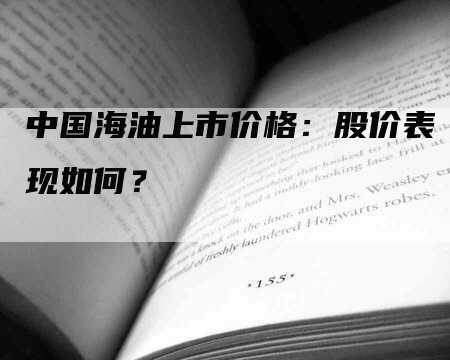 中国海油上市价格：股价表现如何？